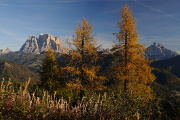 Monte Pelmo a Monte Antelao nad Valle d'Ampezzo