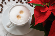 cappuccino a vánoční hvězda