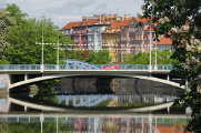 Krumlovský most přes řeku Malši u Krajského úřadu